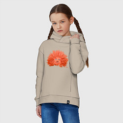 Толстовка оверсайз детская Сartoon monster fluffy orange, цвет: миндальный — фото 2