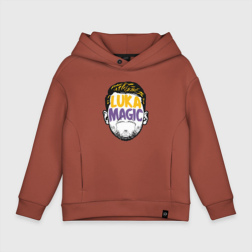 Детское худи оверсайз Luka magic face / Кирпичный – фото 1