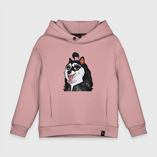 Детское худи оверсайз NFT Doge - Kiss / Пыльно-розовый – фото 1