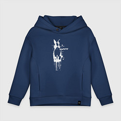 Толстовка оверсайз детская Banksy bunny, цвет: тёмно-синий