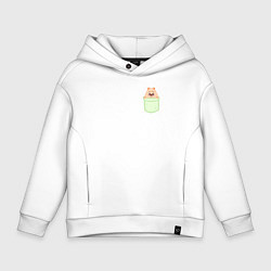 Толстовка оверсайз детская Han quokka in pocket, цвет: белый