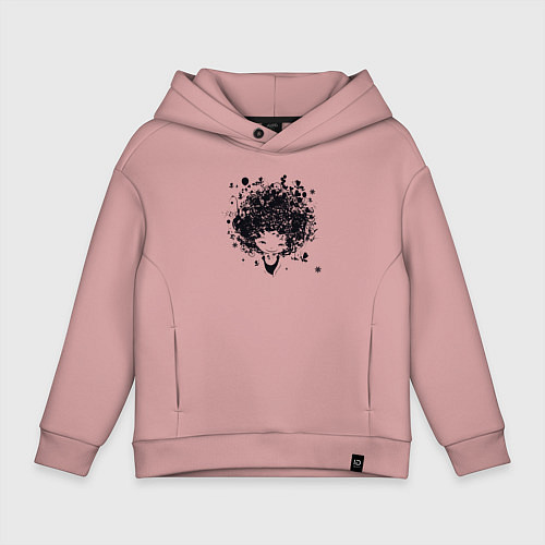 Детское худи оверсайз Девчонка милашка / Пыльно-розовый – фото 1