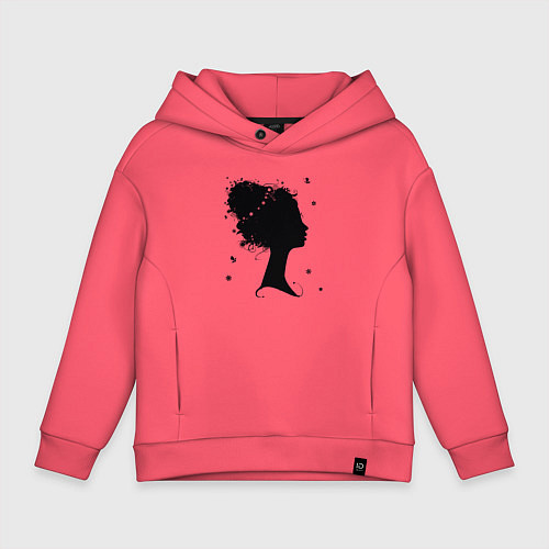 Детское худи оверсайз Flower girl / Коралловый – фото 1