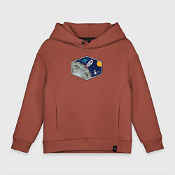Толстовка оверсайз детская Moon rocket, цвет: кирпичный