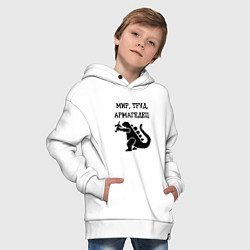 Толстовка оверсайз детская Мир труд армагедец годзилла, цвет: белый — фото 2