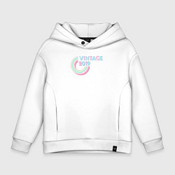 Толстовка оверсайз детская Винтаж 2019, цвет: белый
