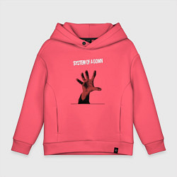 Толстовка оверсайз детская System of a Down toxicity, цвет: коралловый