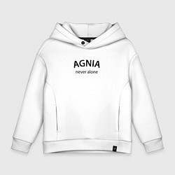 Толстовка оверсайз детская Agnia - never alone, цвет: белый