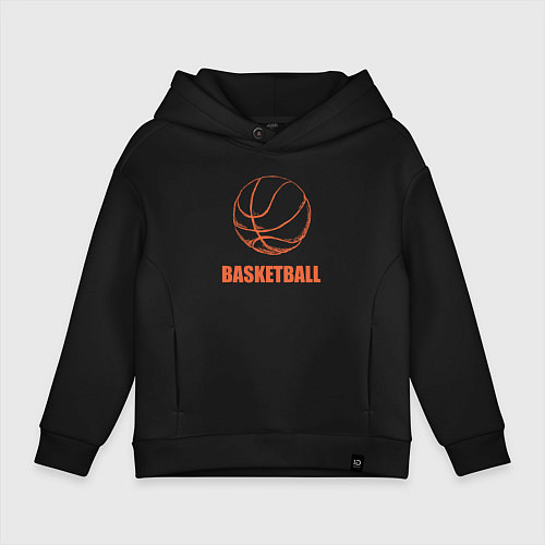 Детское худи оверсайз Ball basket / Черный – фото 1