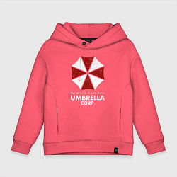 Толстовка оверсайз детская Umbrella corporation logo, цвет: коралловый