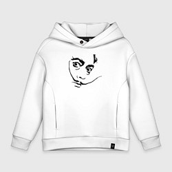 Толстовка оверсайз детская Известный силуэт Сальвадора Дали, цвет: белый