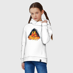 Толстовка оверсайз детская Dragon in a cave with treasures, цвет: белый — фото 2