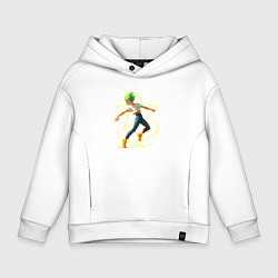 Толстовка оверсайз детская Танцующая девушка, цвет: белый