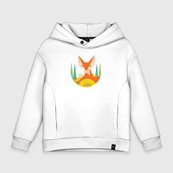 Толстовка оверсайз детская Forest fox, цвет: белый
