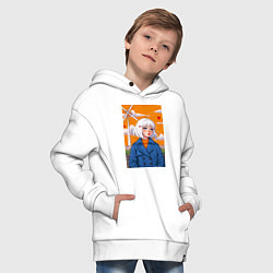 Толстовка оверсайз детская В потоке чувств, цвет: белый — фото 2