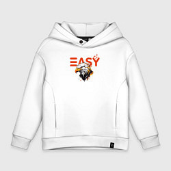 Толстовка оверсайз детская Огненный орёл, цвет: белый