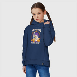 Толстовка оверсайз детская Im nightmare before coffee, цвет: тёмно-синий — фото 2