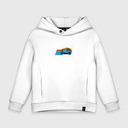 Толстовка оверсайз детская Tron motorbike, цвет: белый