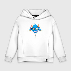 Толстовка оверсайз детская Монстр за пазухой, цвет: белый