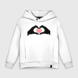 Толстовка оверсайз детская Цифровая любовь, цвет: белый