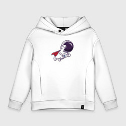 Толстовка оверсайз детская Spaceman superman, цвет: белый