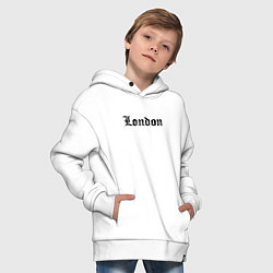 Толстовка оверсайз детская London - England, цвет: белый — фото 2