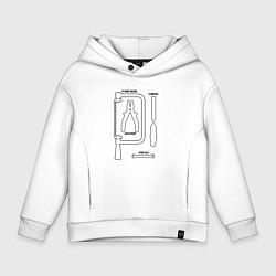 Толстовка оверсайз детская Инструменты строительные, цвет: белый