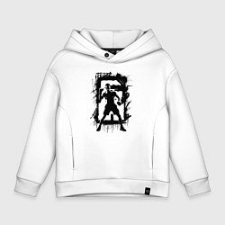 Толстовка оверсайз детская Тони Фергюсон в черном, цвет: белый