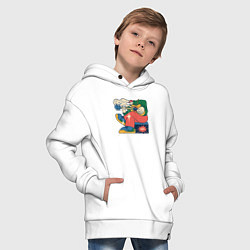 Толстовка оверсайз детская Rock boy, цвет: белый — фото 2