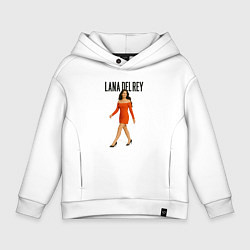 Толстовка оверсайз детская Lana Del Rey в оранжевом платье, цвет: белый