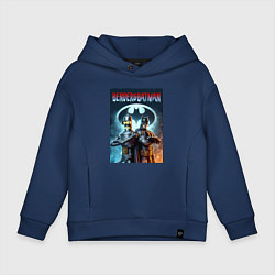 Толстовка оверсайз детская Bender and Batman - collab, цвет: тёмно-синий