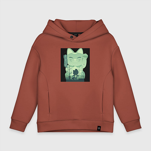 Детское худи оверсайз Neko Turbo Granny Dandadan / Кирпичный – фото 1