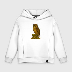 Толстовка оверсайз детская Сказочная сова, цвет: белый