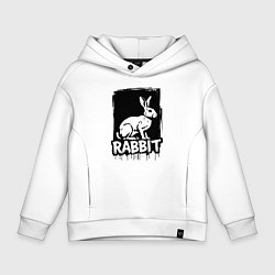 Толстовка оверсайз детская Кролик в стиле граффити, цвет: белый