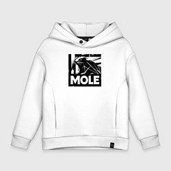 Толстовка оверсайз детская Крот в стиле граффити, цвет: белый