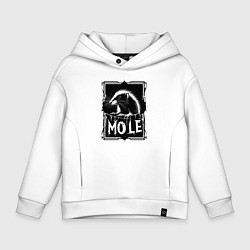 Толстовка оверсайз детская Крот в рамке, цвет: белый