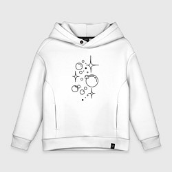 Толстовка оверсайз детская Мыльные пузыри, цвет: белый
