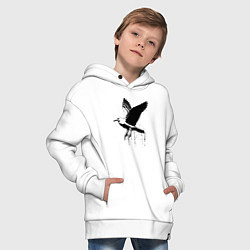 Толстовка оверсайз детская Летящая Чайка, цвет: белый — фото 2