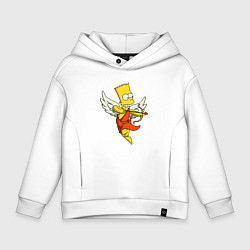 Толстовка оверсайз детская Bart Simpson Cupid, цвет: белый