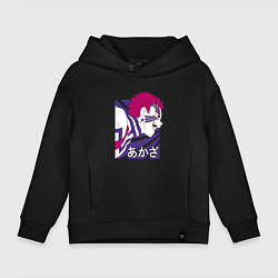Толстовка оверсайз детская Клинок, рассекающий демонов Аказа, цвет: черный