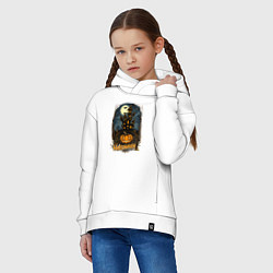 Толстовка оверсайз детская Halloween mansion, цвет: белый — фото 2