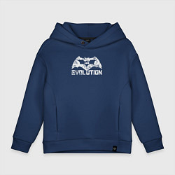 Толстовка оверсайз детская Эволюция Бэтмена, цвет: тёмно-синий