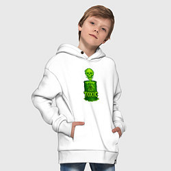 Толстовка оверсайз детская Toxic зеленая кислота, цвет: белый — фото 2