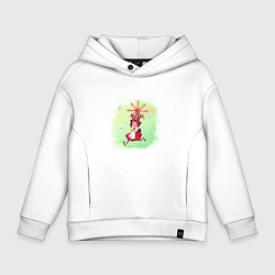 Толстовка оверсайз детская Масленичный хоровод, цвет: белый