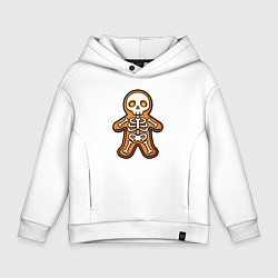 Толстовка оверсайз детская Скелет печеньки, цвет: белый