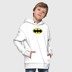 Толстовка оверсайз детская Мышь Бэтмен, цвет: белый — фото 2