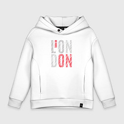 Толстовка оверсайз детская Поверни на Лондон, цвет: белый