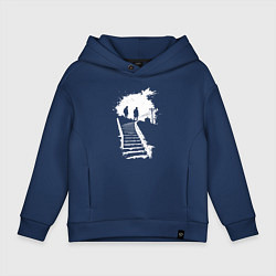 Толстовка оверсайз детская Сумеречный подъем, цвет: тёмно-синий