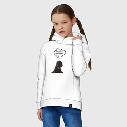 Толстовка оверсайз детская Не люблю сухой корм кот кошка, цвет: белый — фото 2