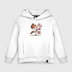 Толстовка оверсайз детская Иго-го каратист, цвет: белый